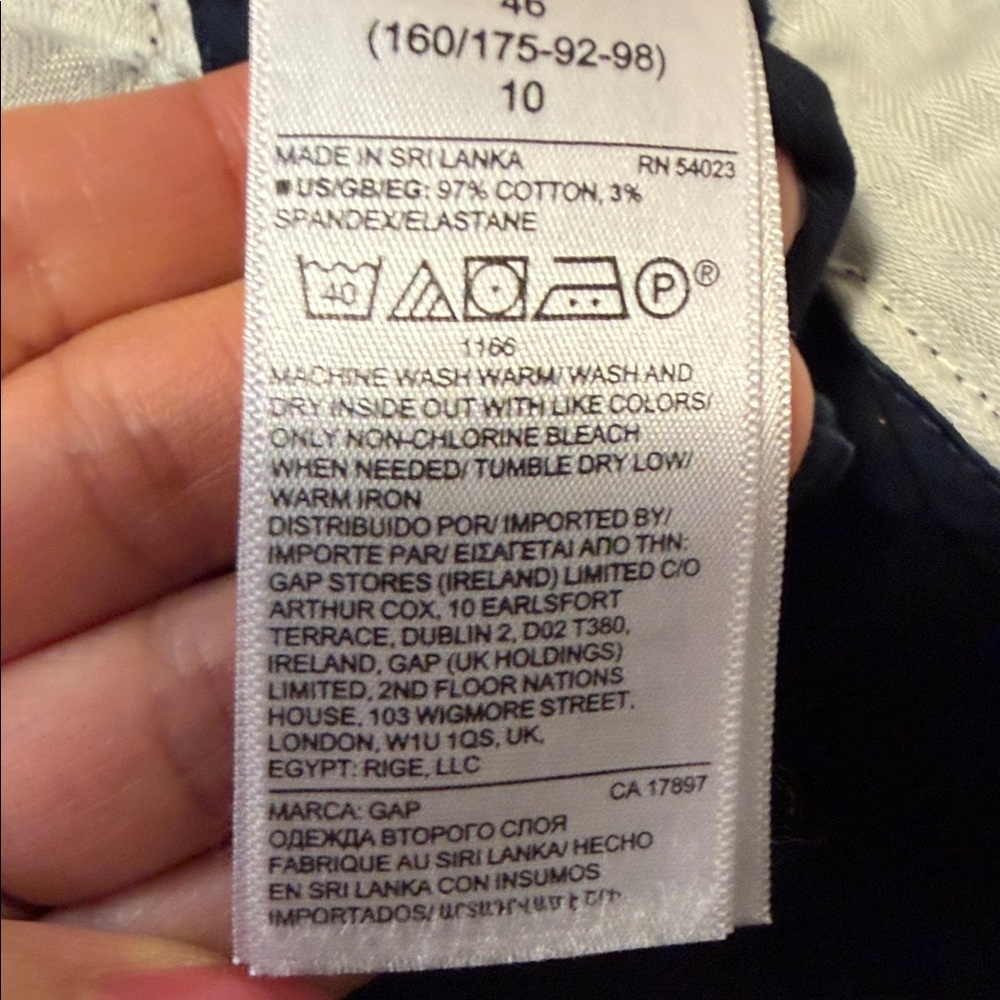 Gap Wide Leg Khaki Pants in Navy Blue Size 6 - Picture 7 of 8